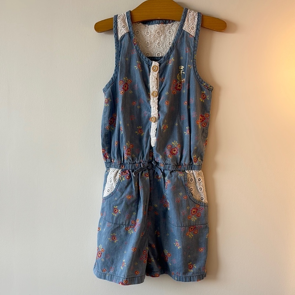 Floral Blue Kids Romper